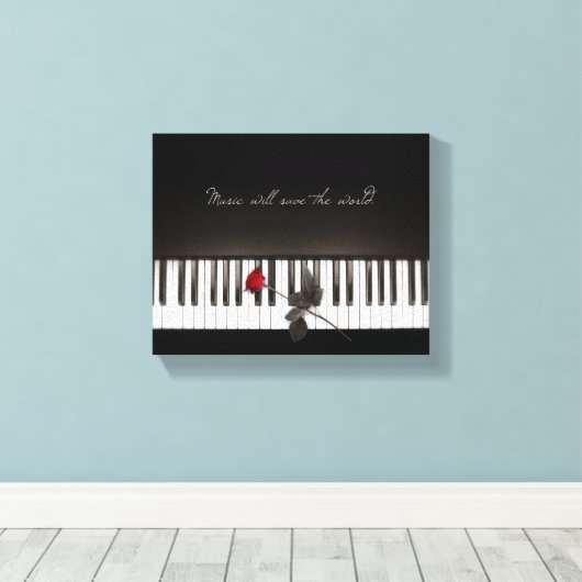 音楽が世界救へ向け-バラピアノのキャンバス キャンバスプリント (インサイチュ (ウッドフロア))