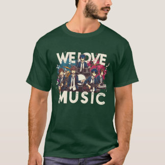 音楽が大好きな楽しいアニメ+漫画のバンドhusbando+オタク tシャツ