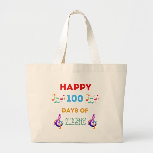 音楽が大好き100日 ラージトートバッグ (正面)