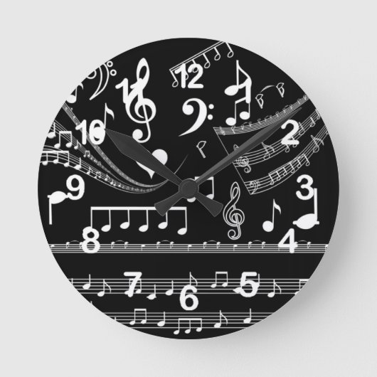 音楽が大好き_ウォールクロック ラウンド壁時計 (正面)