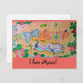 音楽が大好き！ ポストカード (正面/裏面)
