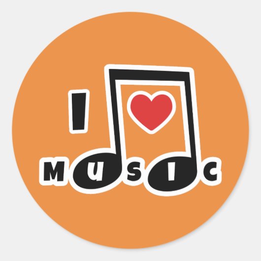音楽が大好き ラウンドシール (正面)