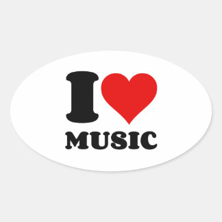 音楽が大好き 楕円形シール