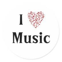 音楽が大好き!赤いハートの音符