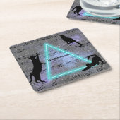 音楽が好きな黒猫たち|過去記事 スクエアペーパーコースター (アングル)
