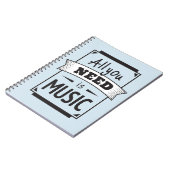 音楽が必要、シンガー、歌う、歌、名言 ノートブック (左側)
