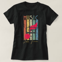 音楽が永遠に続く女性のヴィンテージTシャツ