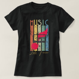 音楽が永遠に続く女性のヴィンテージTシャツ Tシャツ