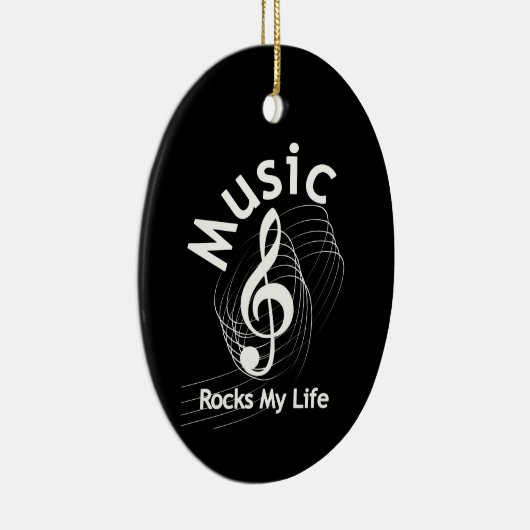 音楽が私の人生を揺るがすパーソナライズされた セラミックオーナメント (右)