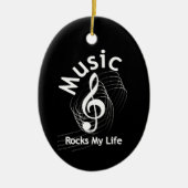 音楽が私の人生を揺るがすパーソナライズされた セラミックオーナメント (正面)