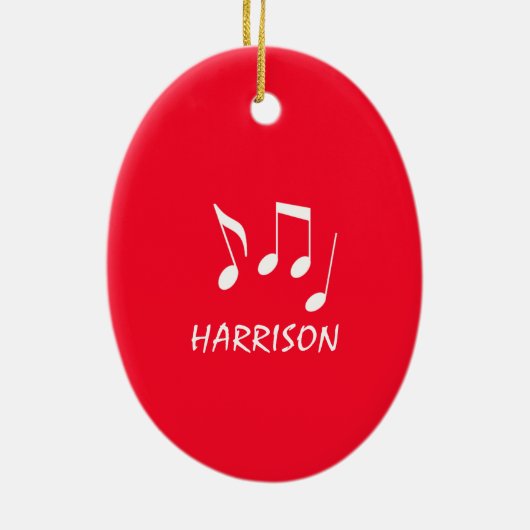 音楽が私の人生を揺るがすパーソナライズされた セラミックオーナメント (裏面)
