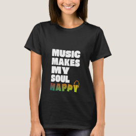 音楽が私の心を幸せにする Tシャツ