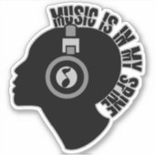 音楽が私の背筋に入っている シール (正面)