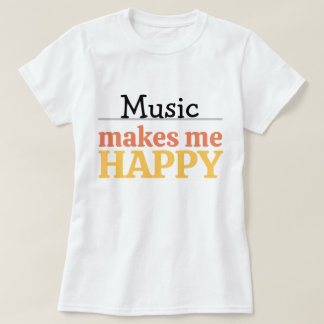 音楽が私を幸せにする モダンカラフルな引用 Tシャツ