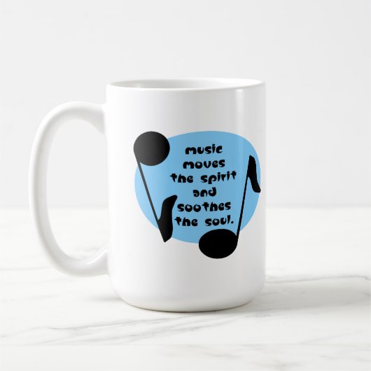 音楽が精神を和らげる コーヒーマグカップ (左)