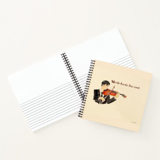 音楽が魂のマンガスタイル本を癒す ノートブック (内部)