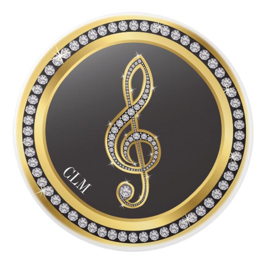 音楽きらきら光るノートキャビネットのノブ セラミックノブ (正面)