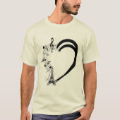 音楽でいっぱいのハート Tシャツ (正面)