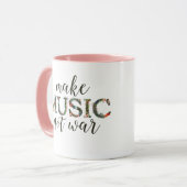 音楽ではなく戦争フローラ花の文字 マグカップ (正面左)