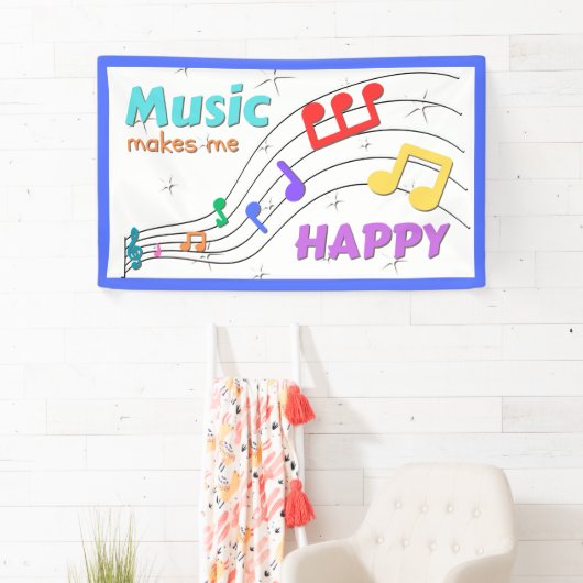 音楽で楽しいレインボーノートのバナー 横断幕 (インサイチュ)