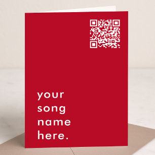 音楽で言う Red QRストリーミング可能なラブソング カード