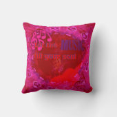 音楽で魂を満たすホットピンクの枕 クッション (裏面)