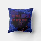 音楽で魂を満たす青い枕 クッション (裏面)