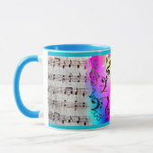 音楽とのまわりにレコーダーをラップ マグカップ (左)