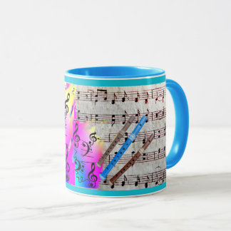 音楽とのまわりにレコーダーをラップ マグカップ