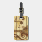 音楽とギターの荷物タグ ラゲッジタグ (正面縦)