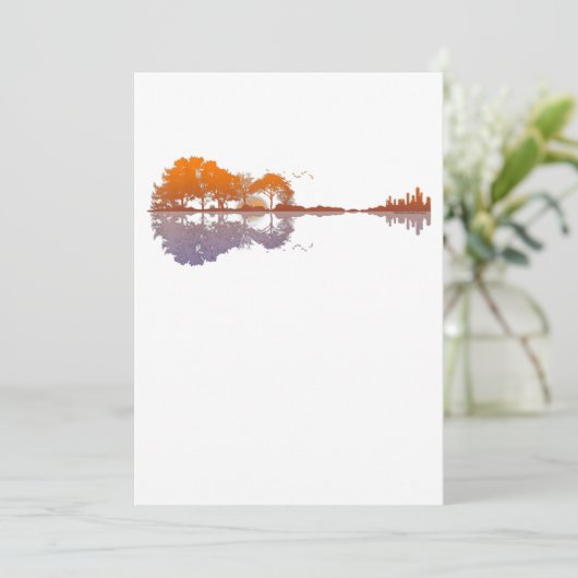 音楽とギター愛好者を映し出すギター·レイク サンキューカード (スタンド正面)