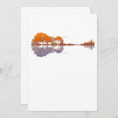 音楽とギター愛好者を映し出すギター·レイク サンキューカード (正面/裏面)