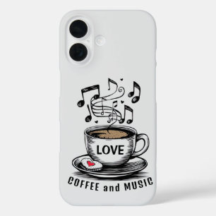 音楽とコーヒーフォンケース iPhone 16ケース