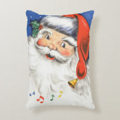 音楽とサンタすてきクロースのヴィンテージクリスマス アクセントクッション (正面(垂直))