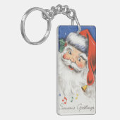 音楽とサンタすてきクロースのヴィンテージクリスマス キーホルダー (正面左)