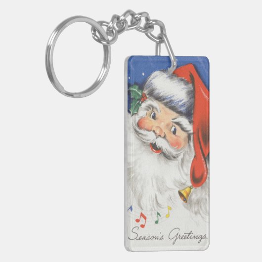 音楽とサンタすてきクロースのヴィンテージクリスマス キーホルダー (正面左)