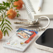 音楽とサンタすてきクロースのヴィンテージクリスマス キーホルダー (正面右)