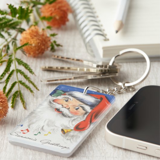 音楽とサンタすてきクロースのヴィンテージクリスマス キーホルダー (正面右)