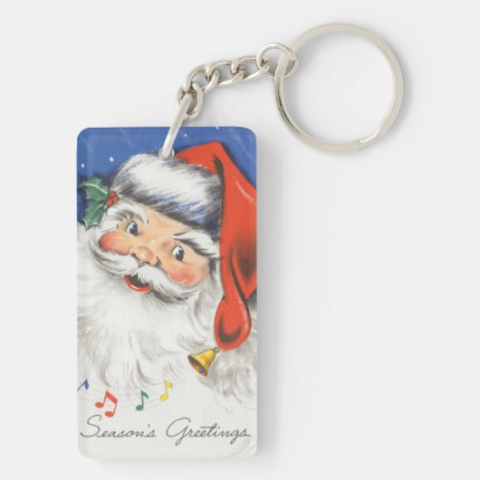 音楽とサンタすてきクロースのヴィンテージクリスマス キーホルダー (裏面)