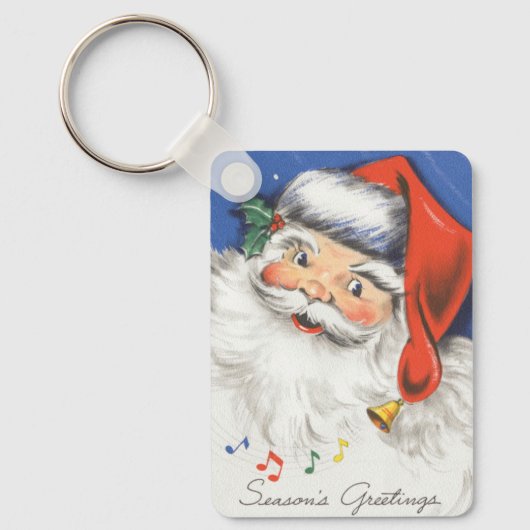 音楽とサンタすてきクロースのヴィンテージクリスマス キーホルダー (正面)