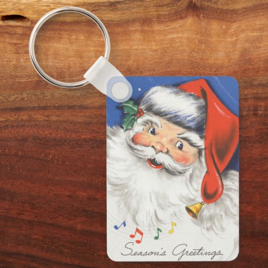 音楽とサンタすてきクロースのヴィンテージクリスマス キーホルダー (正面)
