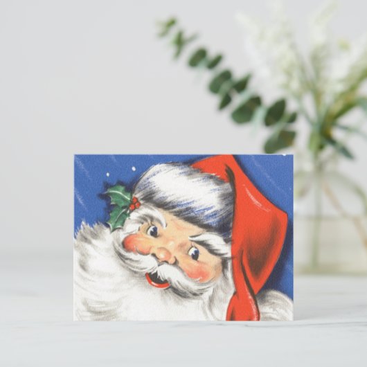 音楽とサンタすてきクロースのヴィンテージクリスマス シーズンポストカード (スタンド正面)