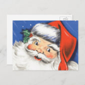 音楽とサンタすてきクロースのヴィンテージクリスマス シーズンポストカード (正面/裏面)