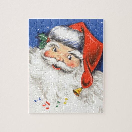 音楽とサンタすてきクロースのヴィンテージクリスマス ジグソーパズル (縦)
