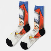 音楽とサンタすてきクロースのヴィンテージクリスマス ソックス (左)