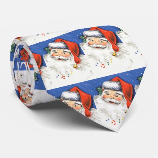 音楽とサンタすてきクロースのヴィンテージクリスマス ネクタイ (ロール)