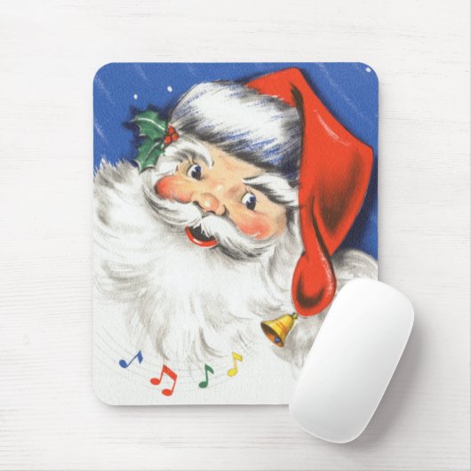 音楽とサンタすてきクロースのヴィンテージクリスマス マウスパッド (マウス)