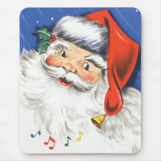 音楽とサンタすてきクロースのヴィンテージクリスマス マウスパッド (正面)