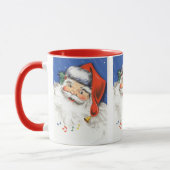 音楽とサンタすてきクロースのヴィンテージクリスマス マグカップ (左)