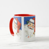 音楽とサンタすてきクロースのヴィンテージクリスマス マグカップ (正面左)